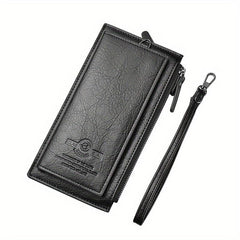 Vintage Men's Long Wallet Zipper Coin Purse Card Slots Ultra Thin Personalized