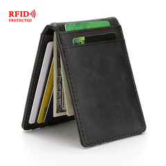 Men's Slim RFID Blocking Leather Wallet