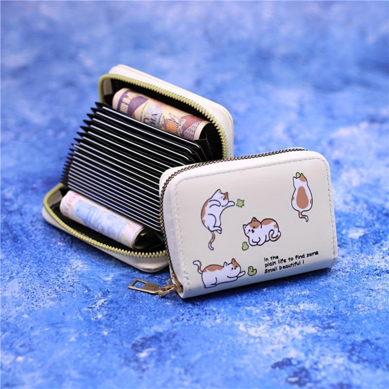 Card Holder Wallet PU Leather Credit Card Case 18 Card Slots Zipper Bag