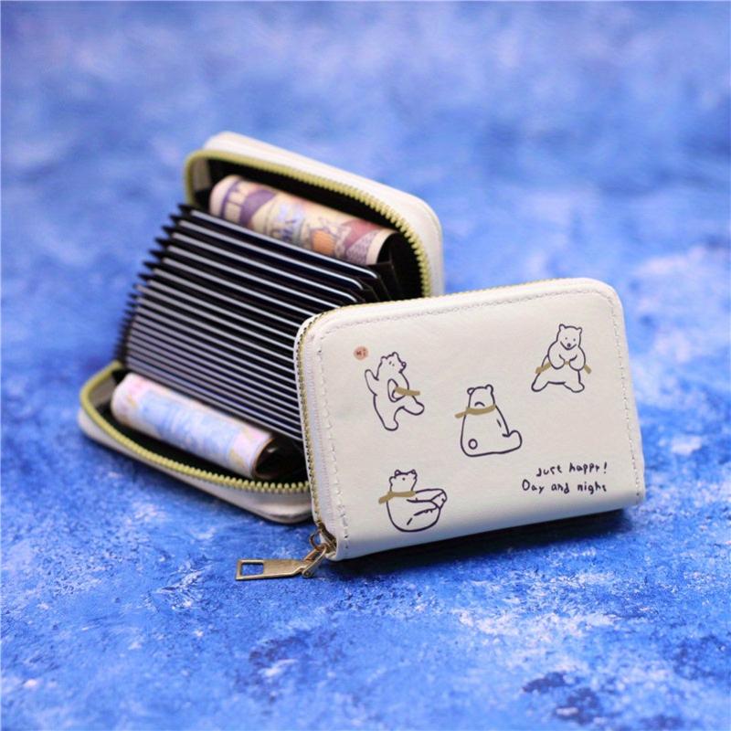 Card Holder Wallet PU Leather Credit Card Case 18 Card Slots Zipper Bag