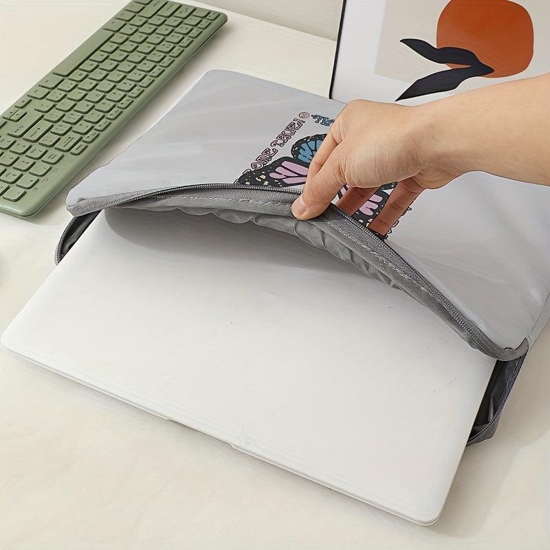 Printed Butterfly Skull Laptop Bag, Soft Surface, Zipper Case Bag