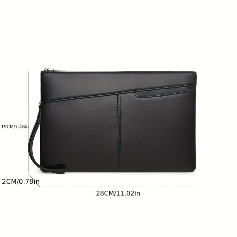 Men's Clutch Bag PU Leather Handbag Wallet Waterproof Business Mobile Phone Bag