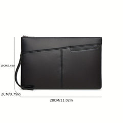 Men's Clutch Bag PU Leather Handbag Wallet Waterproof Business Mobile Phone Bag