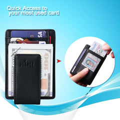 RFID Blocking Money Clip Wallet Men's Minimalist Front Pocket Wallet