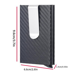 Men's Aluminum Alloy PU Card Holder with Money Clip