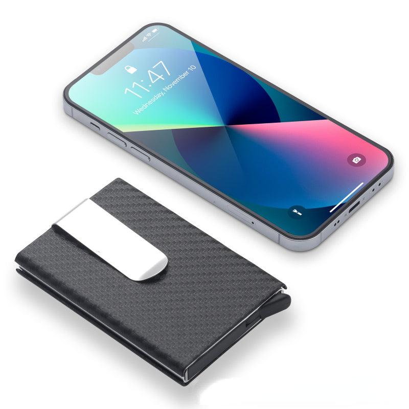 Men's Aluminum Alloy PU Card Holder with Money Clip