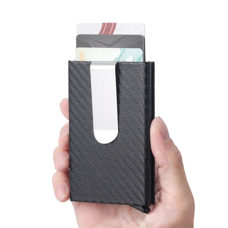 Men's Aluminum Alloy PU Card Holder with Money Clip