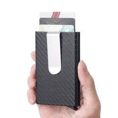 Men's Aluminum Alloy PU Card Holder with Money Clip
