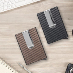 Men's Aluminum Alloy PU Card Holder with Money Clip