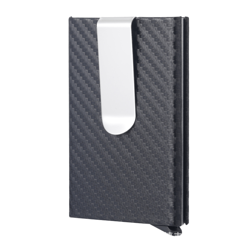 Men's Aluminum Alloy PU Card Holder with Money Clip
