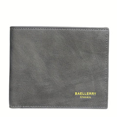 Men's Bifold PU Leather Wallet Coin Purse