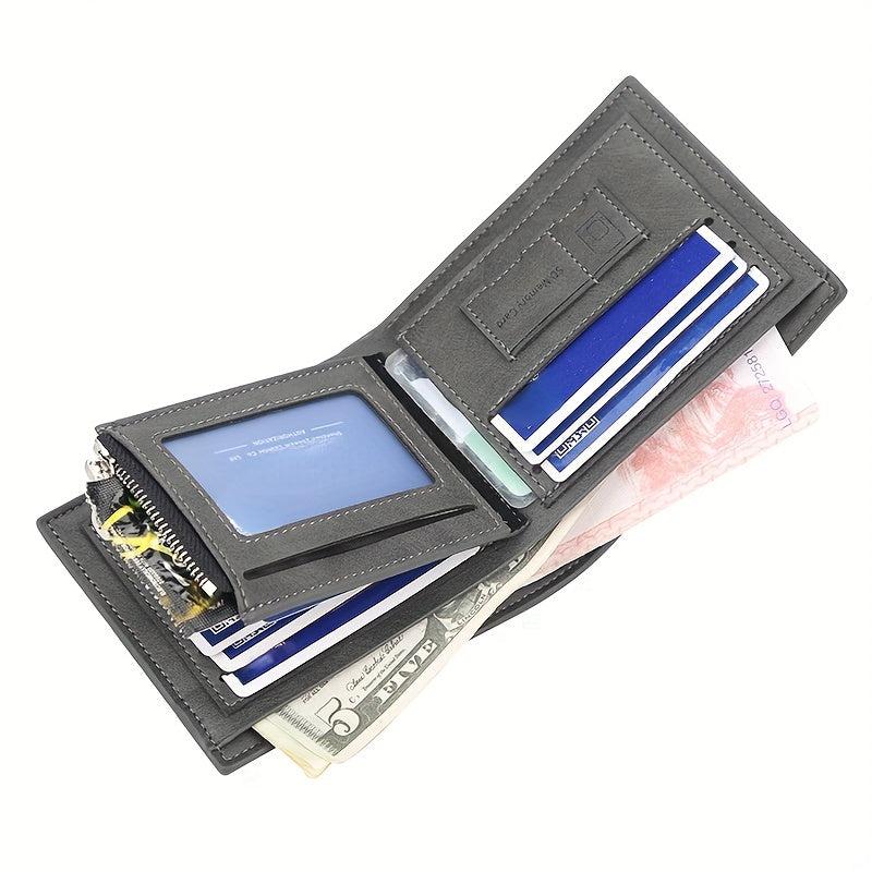 Men's Bifold PU Leather Wallet Coin Purse