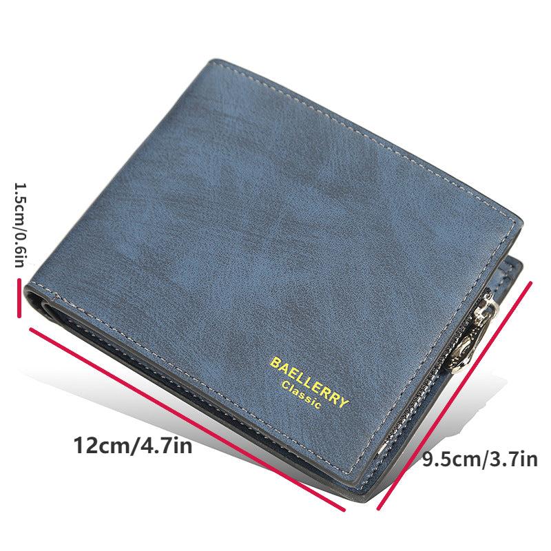 Men's Bifold PU Leather Wallet Coin Purse