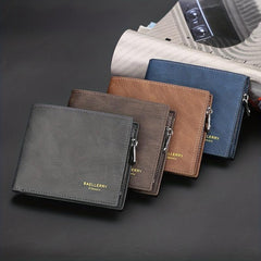 Men's Bifold PU Leather Wallet Coin Purse