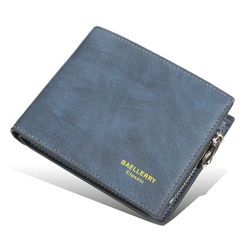 Men's Bifold PU Leather Wallet Coin Purse
