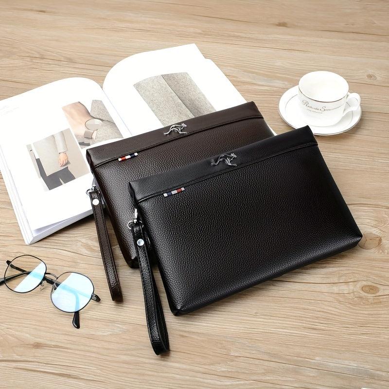 Men's Envelope Clutch Bag Large Capacity PU Handbag For Business