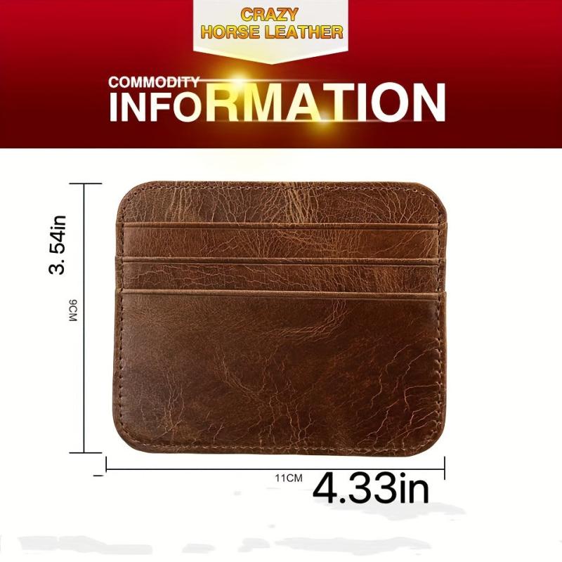Vintage Men's Leather Wallet Card Bag Cow Leather Wallet Card Holder