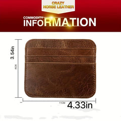 Vintage Men's Leather Wallet Card Bag Cow Leather Wallet Card Holder