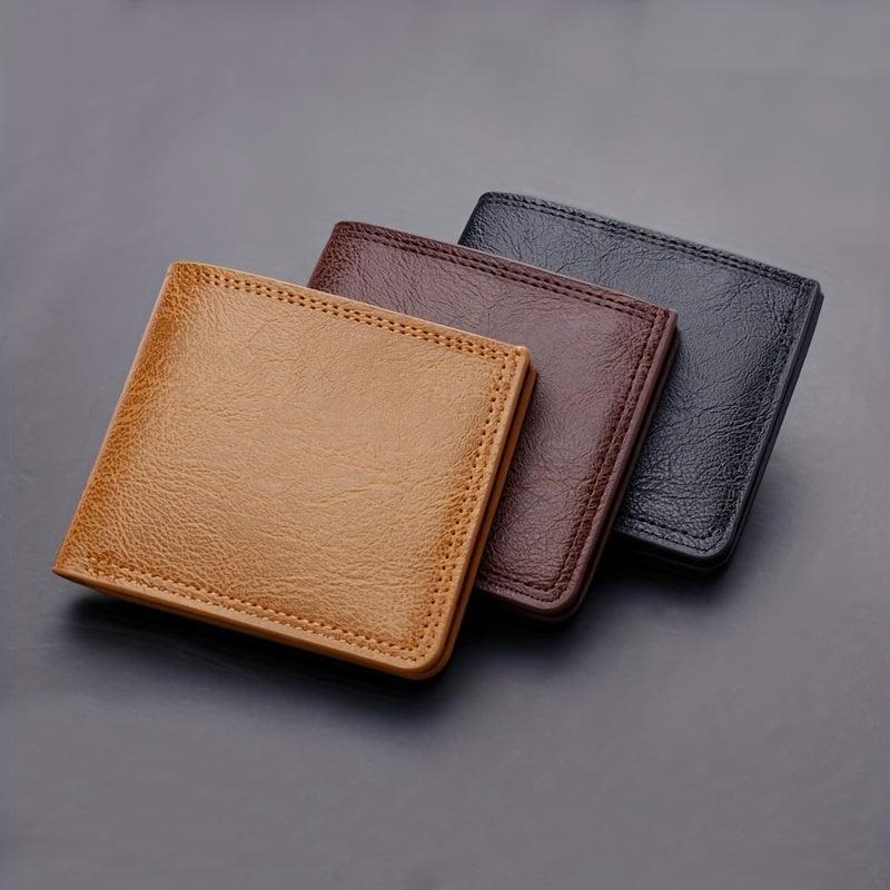 Men's Short Casual Wallets With Driver's Leather Wallet