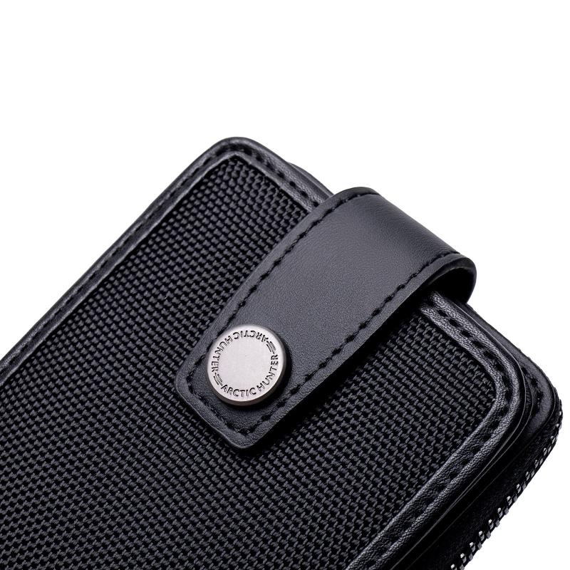 Men's Zippered Credit Card Wallet with Multiple Card Slots