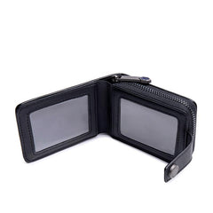 Men's Zippered Credit Card Wallet with Multiple Card Slots