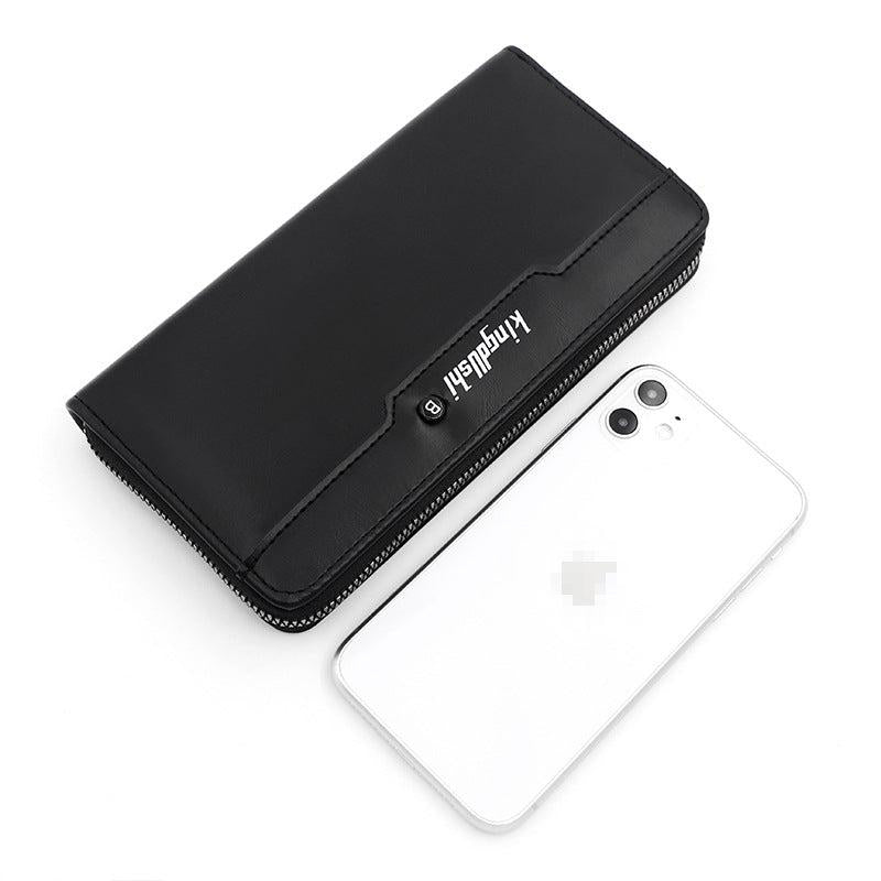 Men's Business Long Wallet Zipper Clutch Bag Mobile Phone Bag
