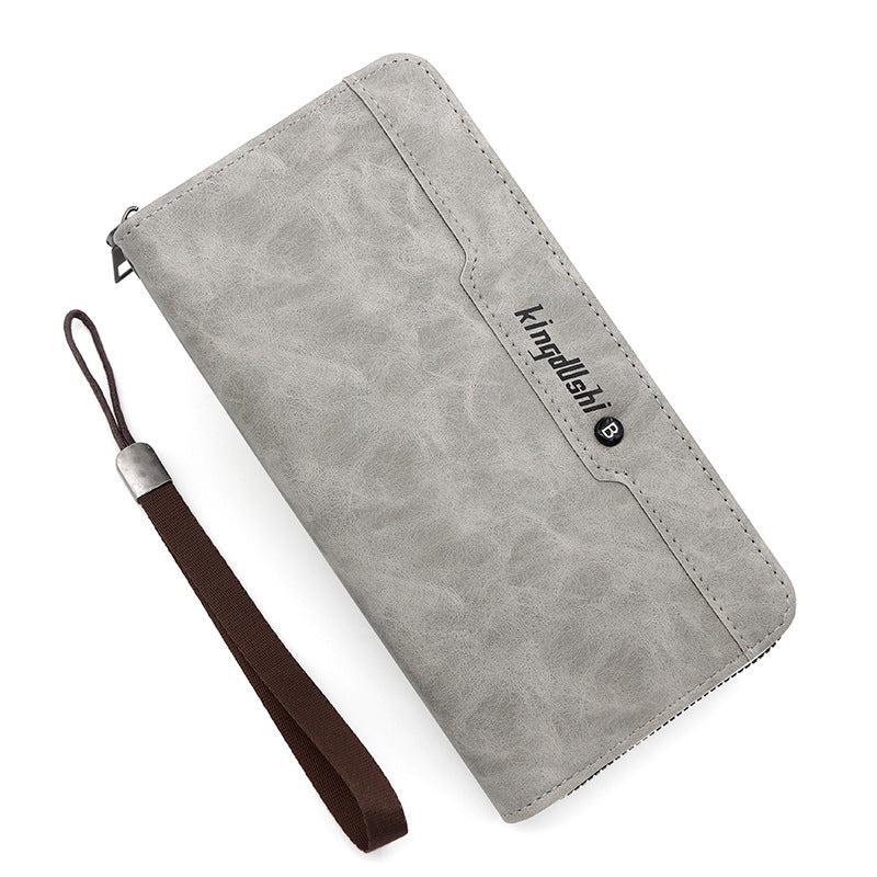 Men's Business Long Wallet Zipper Clutch Bag Mobile Phone Bag