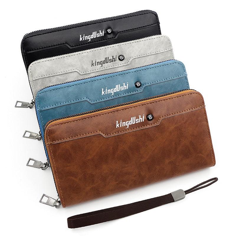 Men's Business Long Wallet Zipper Clutch Bag Mobile Phone Bag