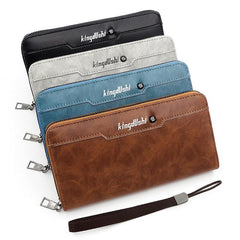 Men's Business Long Wallet Zipper Clutch Bag Mobile Phone Bag