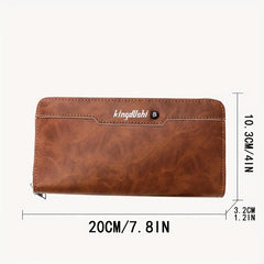 Men's Business Long Wallet Zipper Clutch Bag Mobile Phone Bag