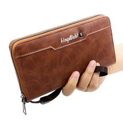Men's Business Long Wallet Zipper Clutch Bag Mobile Phone Bag