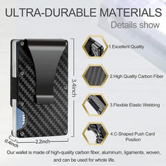 RFID Blocking Slim Wallet for Men with Money Clip