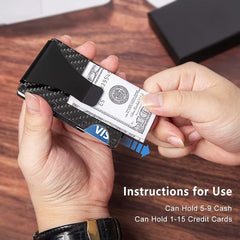 RFID Blocking Slim Wallet for Men with Money Clip