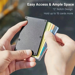 Aluminum Money Clip Wallet RFID Metal Card Holder
