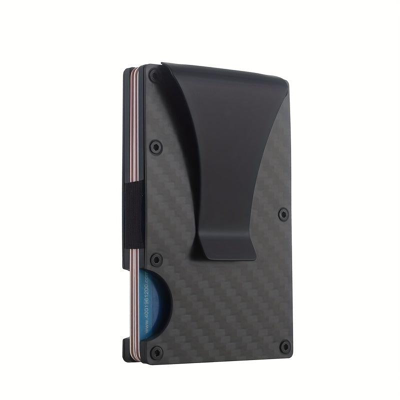 RFID Carbon Fiber Metal Case with Money Clip Credit Card Holder