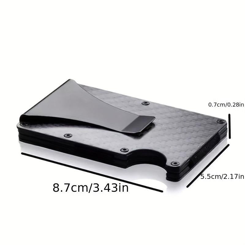 RFID Carbon Fiber Metal Case with Money Clip Credit Card Holder