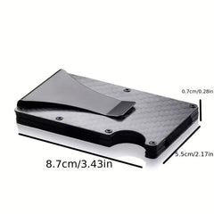 RFID Carbon Fiber Metal Case with Money Clip Credit Card Holder