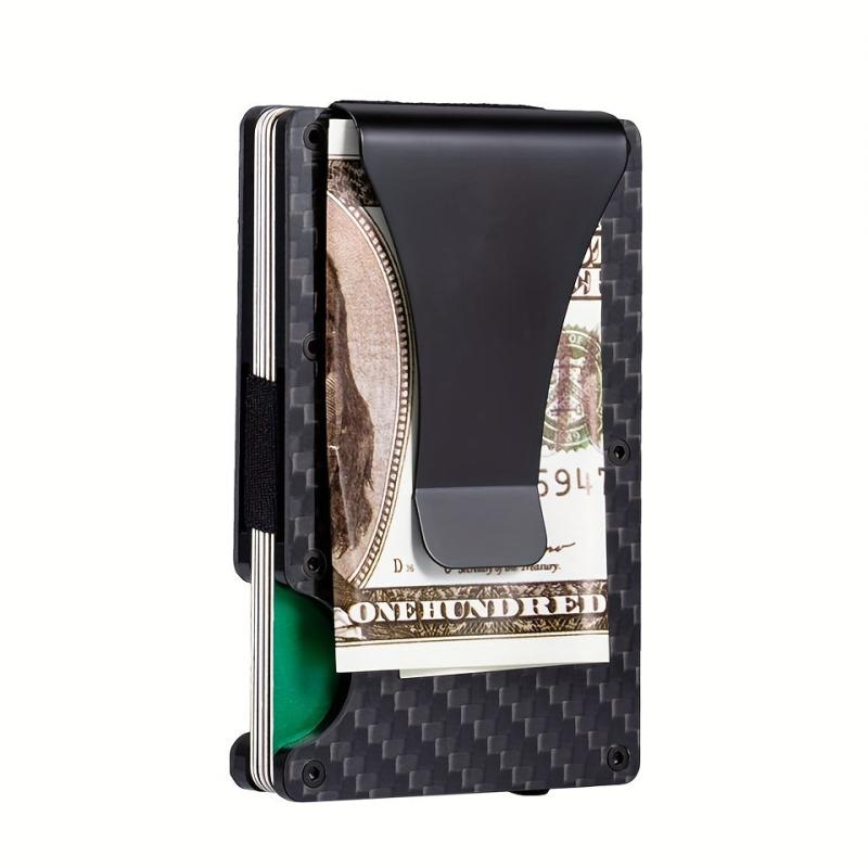 RFID Carbon Fiber Metal Case with Money Clip Credit Card Holder