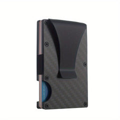RFID Carbon Fiber Metal Case with Money Clip Credit Card Holder