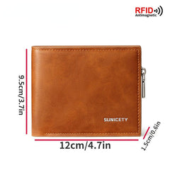 Men's Business Leather Wallet RFID Blocking Card Holder Coin Purse