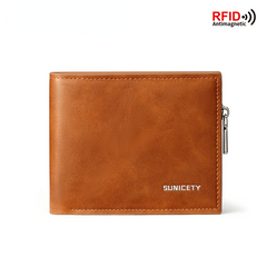 Men's Business Leather Wallet RFID Blocking Card Holder Coin Purse