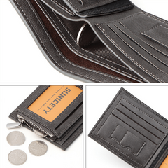 Men's Business Leather Wallet RFID Blocking Card Holder Coin Purse