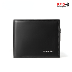 Men's Business Leather Wallet RFID Blocking Card Holder Coin Purse