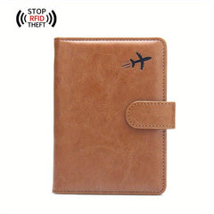 Leather Passport Holder Short Ticket Holder for Men and Women