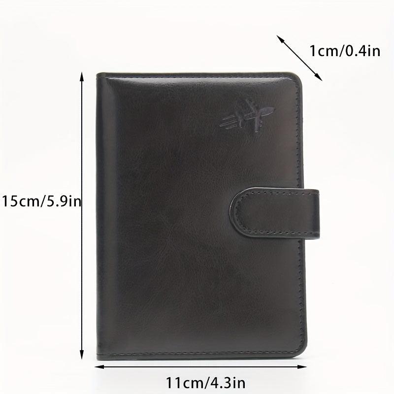 Leather Passport Holder Short Ticket Holder for Men and Women