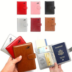 Leather Passport Holder Short Ticket Holder for Men and Women