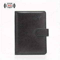 Leather Passport Holder Short Ticket Holder for Men and Women