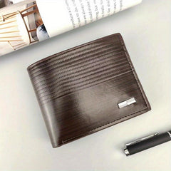 Men's Casual Striped Wallet Card Holder Zipper Coin Purse