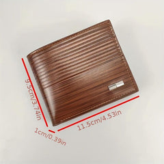 Men's Casual Striped Wallet Card Holder Zipper Coin Purse