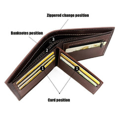 Men's PU Leather Foldable Business Coin Purse